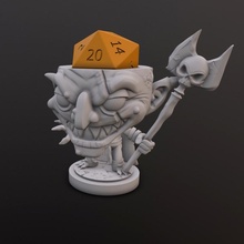 goblin feiticeiro dados cabeça tampo mesa chibi xamã 3d print model - Mito3D