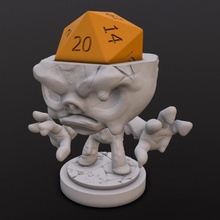 argile Golem dé tête boutique chibi d20 3d print model - Mito3D