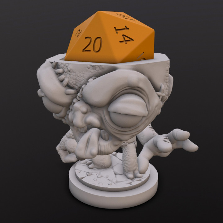 flesh golem dice head tabletop chibi d20 3D print model - Mito3D