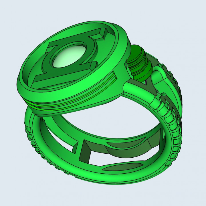 yeşil Fener yüzük destek dc çizgi roman takı kolordu hal Ürdün insan Gardner John güveç alan Scott 3D print model - Mito3D