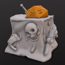 gelatinous cube dice head store d20 3d print model - Mito3D