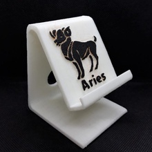 aries phone stand store holder iphone android animal art calender gift usb zodiac desktop universal starsign phonestand march april horoscope workdesk 3d print model - Mito3D
