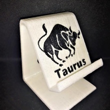 taurus phone stand store iphone android animal calender gift handy zodiac bull tablet universal horns starsign phonestand windows bedside astrology horoscope 3d print model - Mito3D