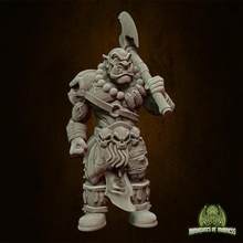 orc warrior tabletop axe barbarian mini monster soldier miniature 28mm dnd 32mm 5e half-orc miniaturesofmadness 3d print model - Mito3D