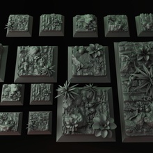 jungle square bases plants tabletop rpg warhammer dungeonsanddragons rol d&d scenic ageofsigmar aos ninthage 3d print model - Mito3D