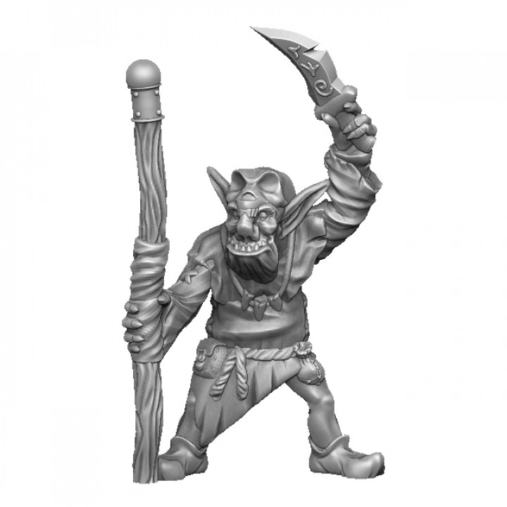 goblin mistic - supportless model tabletop mage warlock shaman 3D print model - Mito3D