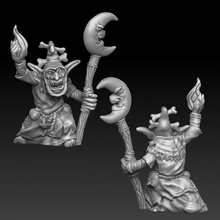 goblin warlock cast flame tabletop magic miniature mage shaman 3d print model - Mito3D