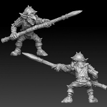 goblin spearman tabletop monster spear miniature attack 3d print model - Mito3D