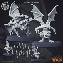 ilnox 'the bomber' pre-supported tabletop dragon mini flying bomber d&d enemies 28mm bombs kobold traps kobolds 3d print model - Mito3D
