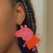 peppa pig earrings jewellery cute fun kids peppapig jelwery 3d print model - Mito3D