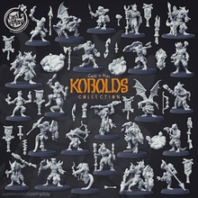 kobolds bundle pre-supported tabletop awesome collection dragon dragons leader minions dragonborn d&d enemies 28mm cast pathfinder complete castnplay presupported supported pre 3d print model - Mito3D