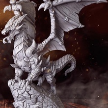 Kalzreg dragon Seigneur 32mm dnd table bête griffes ailes cornes rnestudio 3d print model - Mito3D