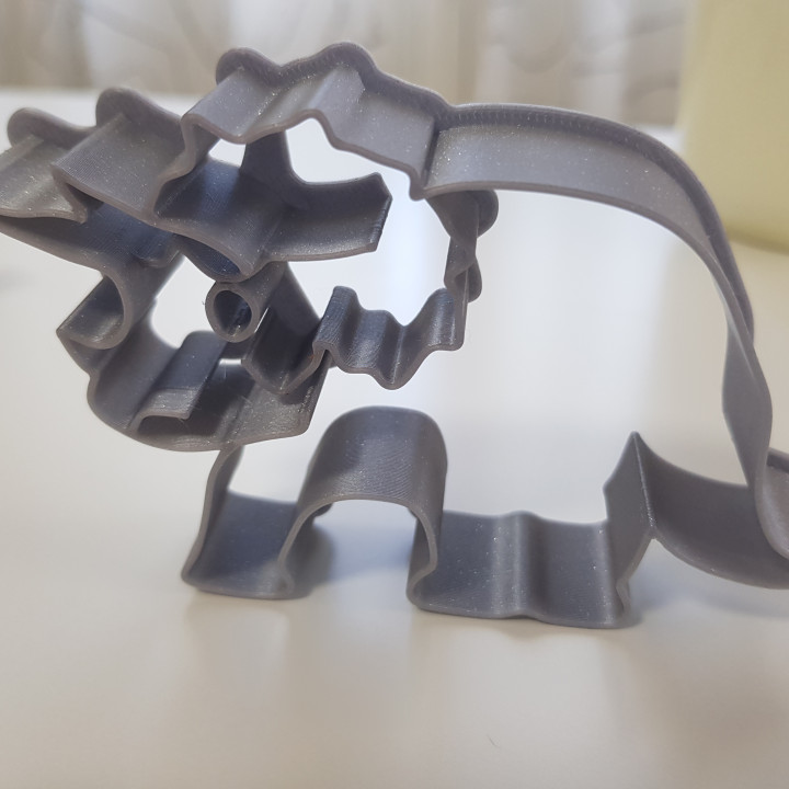 tricératops forme biscuit coupeur dinosaure Biscotti tricératopo 3D print model - Mito3D