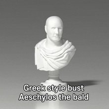 grec style buste Eschylos boutique ancien armure décoration Grèce bras 3d print model - Mito3D