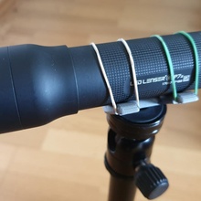 universal flashlight tripod mount adapter thread tripodmount 1 4 flashligt 3d print model - Mito3D