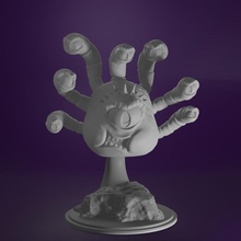 eye tyrant tabletop creature detailed monster miniature creepy tentacles d&d tabletopgaming beholder cartoony 3d print model - Mito3D