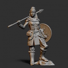 femme guerrier miniature jeu plateau 3d print model - Mito3D