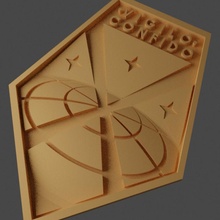 xcom emblema estrangeiro jogos logotipo símbolo defesa cosplay adereços fragmento bage x 3d print model - Mito3D