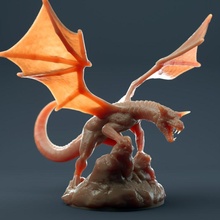 féroce dragon table patron fantaisie figure Jeu mini monstre rpg sculpture miniature dnd vyvern 3d print model - Mito3D