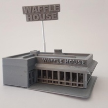 n scale cialda Casa architettura caffè sparpagliato gauge model railroad waffle house ham eggs 24 hrs 3d print model - Mito3D