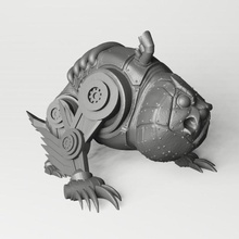 owlbear mech tabletop creature dark mechanical metal monster robot steampunk dnd miniature 3d print model - Mito3D
