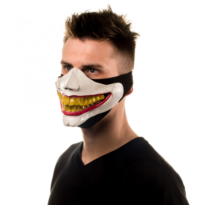 sonrisa espeluznante mascarilla accesorios cosplay Moda bufón máscara sonreír Siniestro coronavirus covid 19 careta rostro jokerface 3D print model - Mito3D