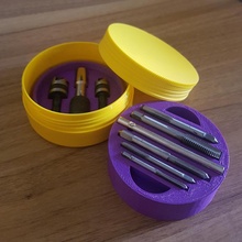 tool organizer recycled hair wax & garden die recycle tap tapping countersink countersinks-bits 3d print model - Mito3D