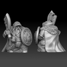 dwarf elder sheld axe tabletop warrior miniature 3d print model - Mito3D
