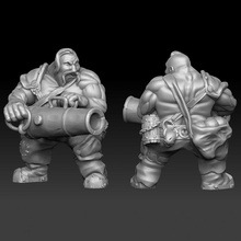 ogre cannoneer monster miniature cannon tabletop powder cannonball 3d print model - Mito3D
