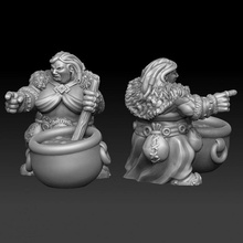 ogre cook tabletop female monster miniature boiler cauldron ogress 3d print model - Mito3D