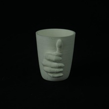 mano en el vaso jardim vidro mão aperto 3d print model - Mito3D