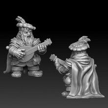 nain barde table miniature musicien voyageur luth 3d print model - Mito3D