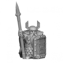 dwarf guardian sheld spear - supportless model tabletop warrior miniature 3d print model - Mito3D
