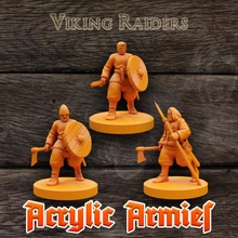 viking raiders x3 board figurines games history tabletop acrylic armies 3d print model - Mito3D