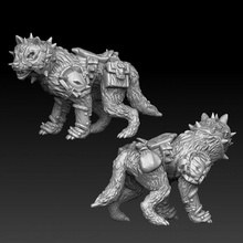dire wolf store animal monster war miniature tabletop armored 3d print model - Mito3D