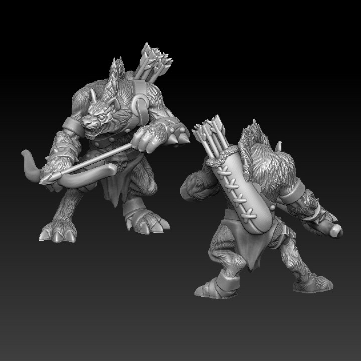 gnoll arciere negozio freccia creatura mostro miniatura tavolo 3D print model - Mito3D