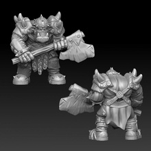 ork warrior twohanded axe store monster orc miniature tabletop 3d print model - Mito3D
