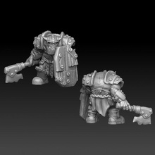 ork warrior armored axe sheld store monster orc miniature tabletop 3d print model - Mito3D