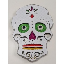 giorno morto cranio 3d penna sottobicchiere decorazione Halloween spaventoso 3d print model - Mito3D