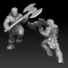 barbarian tabletop action axe strong warrior miniature twohanded 3d print model - Mito3D