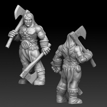 barbarian ax tabletop axe strong warrior miniature dual 3d print model - Mito3D