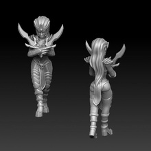 sombre elfe femelle franchi poignards table miniature mal assassin 3d print model - Mito3D