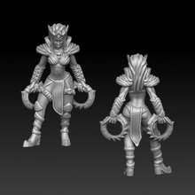 dark elf female chacram tabletop miniature evil assassin 3d print model - Mito3D