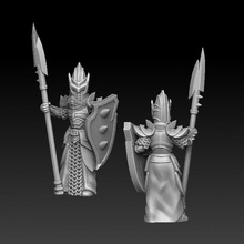 dark elf warrior sheld spear tabletop miniature 3d print model - Mito3D