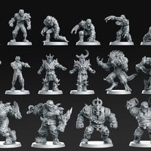 eternals team 16 miniatures fantasy football 32mm tabletop ball bowl game mummy undead zombie werewolf ghoul rnestudio necromantic wigth 3d print model - Mito3D