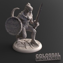 kertenkele erkek kılıç kalkan masaüstü karakterler yaratık ejderhalar Zindanlar fantezi mini minyatürler canavar rpg muazzam d 28mm dnd 32mm Adam 3d print model - Mito3D