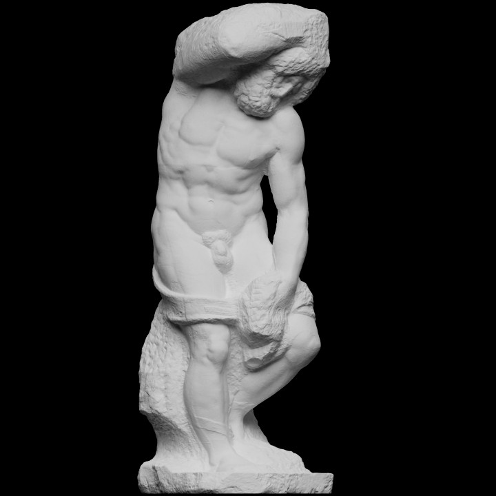 barbu esclave analyse modèle sculpture tombeau barbe chef d'oeuvre Renaissance Michel Ange Florence 3dprinting 3dprintable inachevé julius cc0 openglam smk open 3D print model - Mito3D