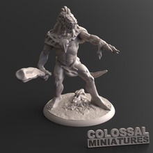 lizardfolk male club pointing tabletop characters creature dragons dungeons fantasy lizard mini miniatures monster rpg colossal d&d 28mm dnd 32mm lizardman & 3d print model - Mito3D