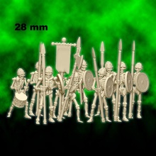 iskelet mızrakçılar 28mm savaş oyunu masaüstü heykelcik Warhammer minyatür krallar don Eskice Mordheim lanet 3d print model - Mito3D
