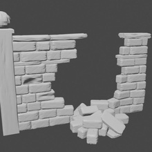 graveyard wall collapsed tabletop fantasy historical terrain wargame pulp ruins 28mm 32mm 3d print model - Mito3D